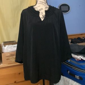 Chico’s Fringe-Neck 3/4 Sleeve Top